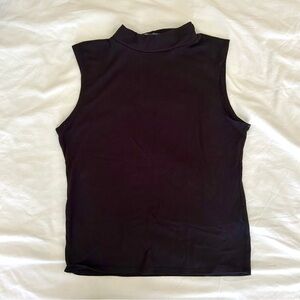 Basic Black High Neck Full Length Tank Top Size Medium